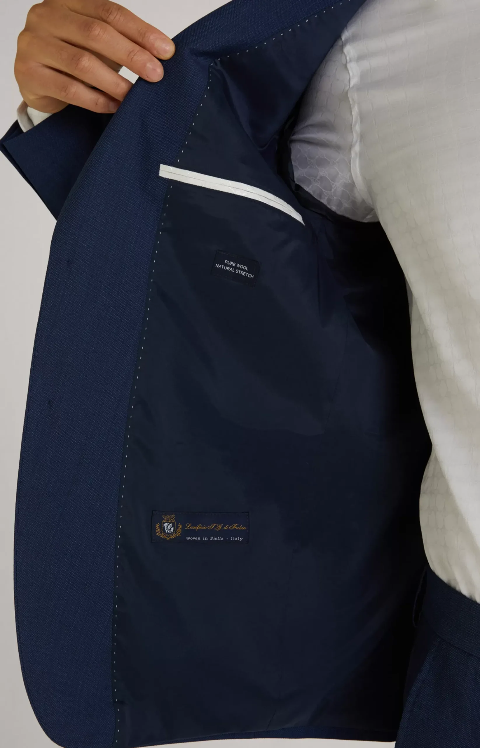 Virgin Wool Herby Modular Jacket in Blue melted