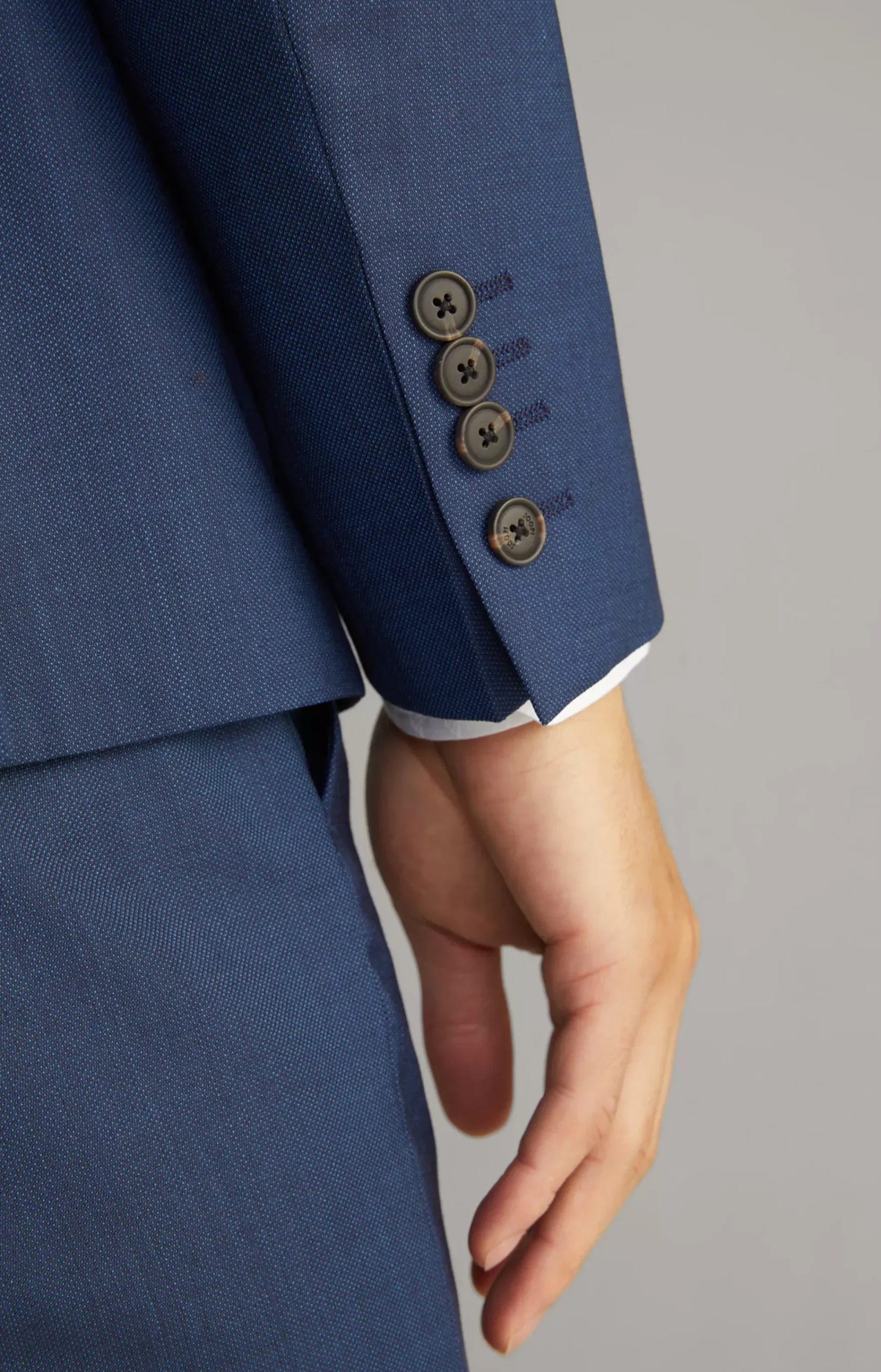 Virgin Wool Herby Modular Jacket in Blue melted