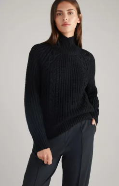 Virgin Wool Mix Jumper in Black