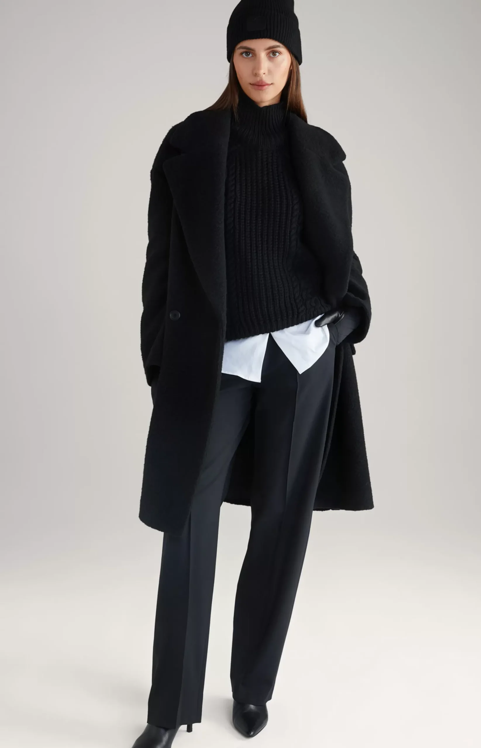 Virgin Wool Mix Jumper in Black