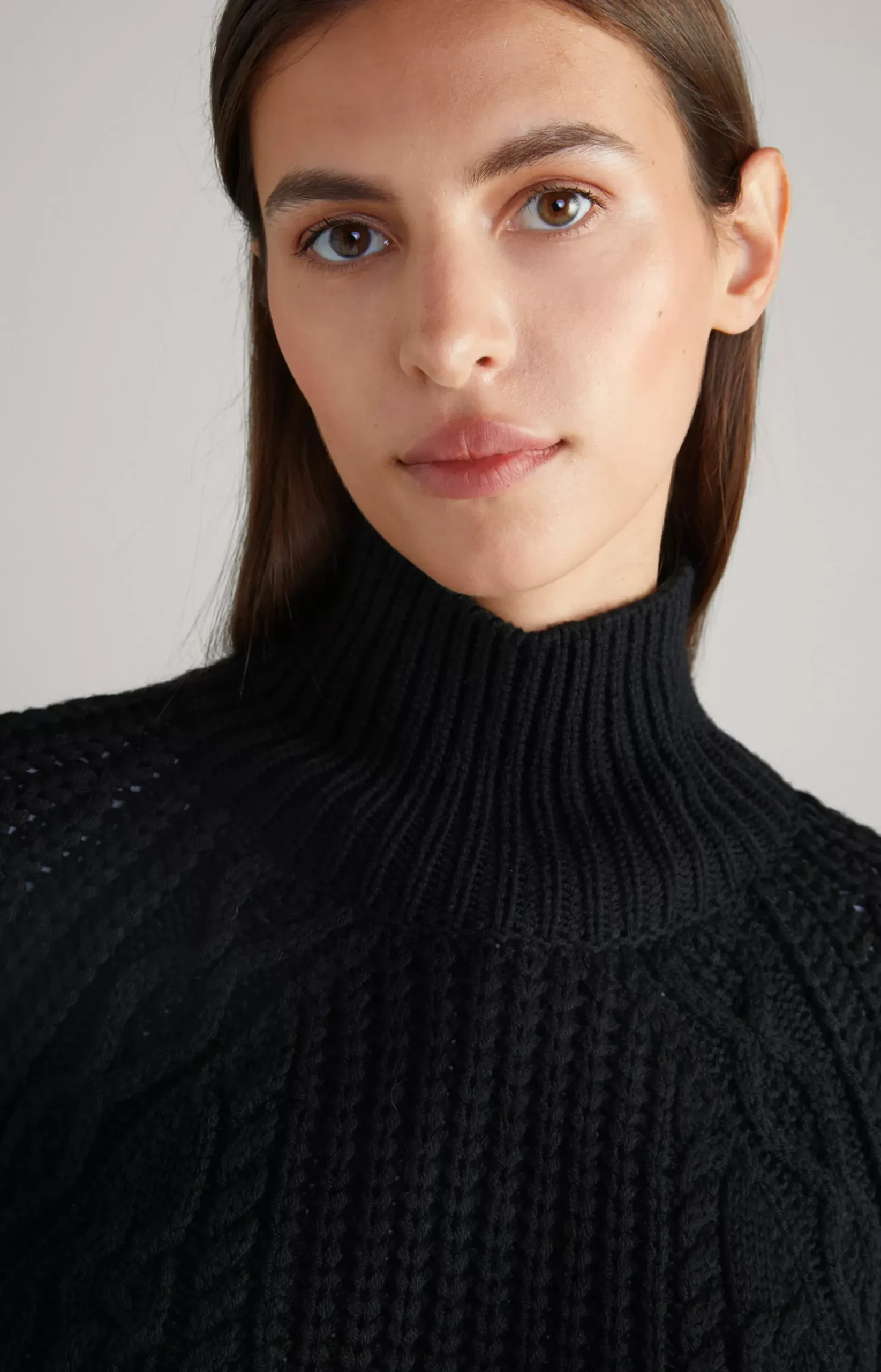 Virgin Wool Mix Jumper in Black