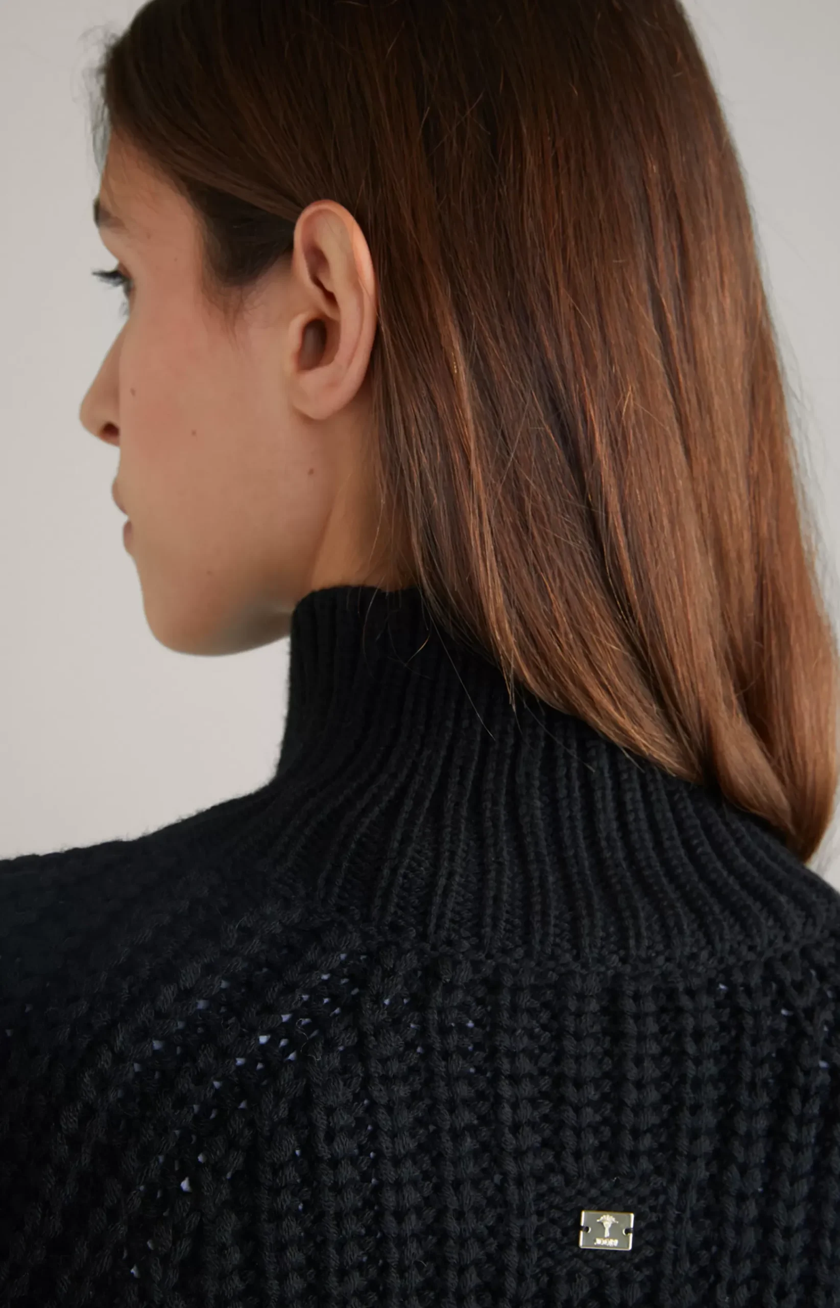 Virgin Wool Mix Jumper in Black