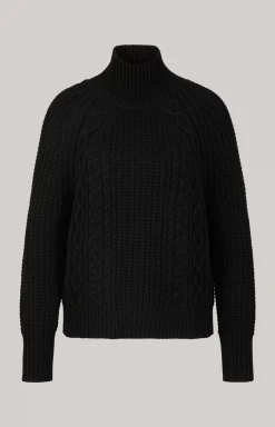 Virgin Wool Mix Jumper in Black