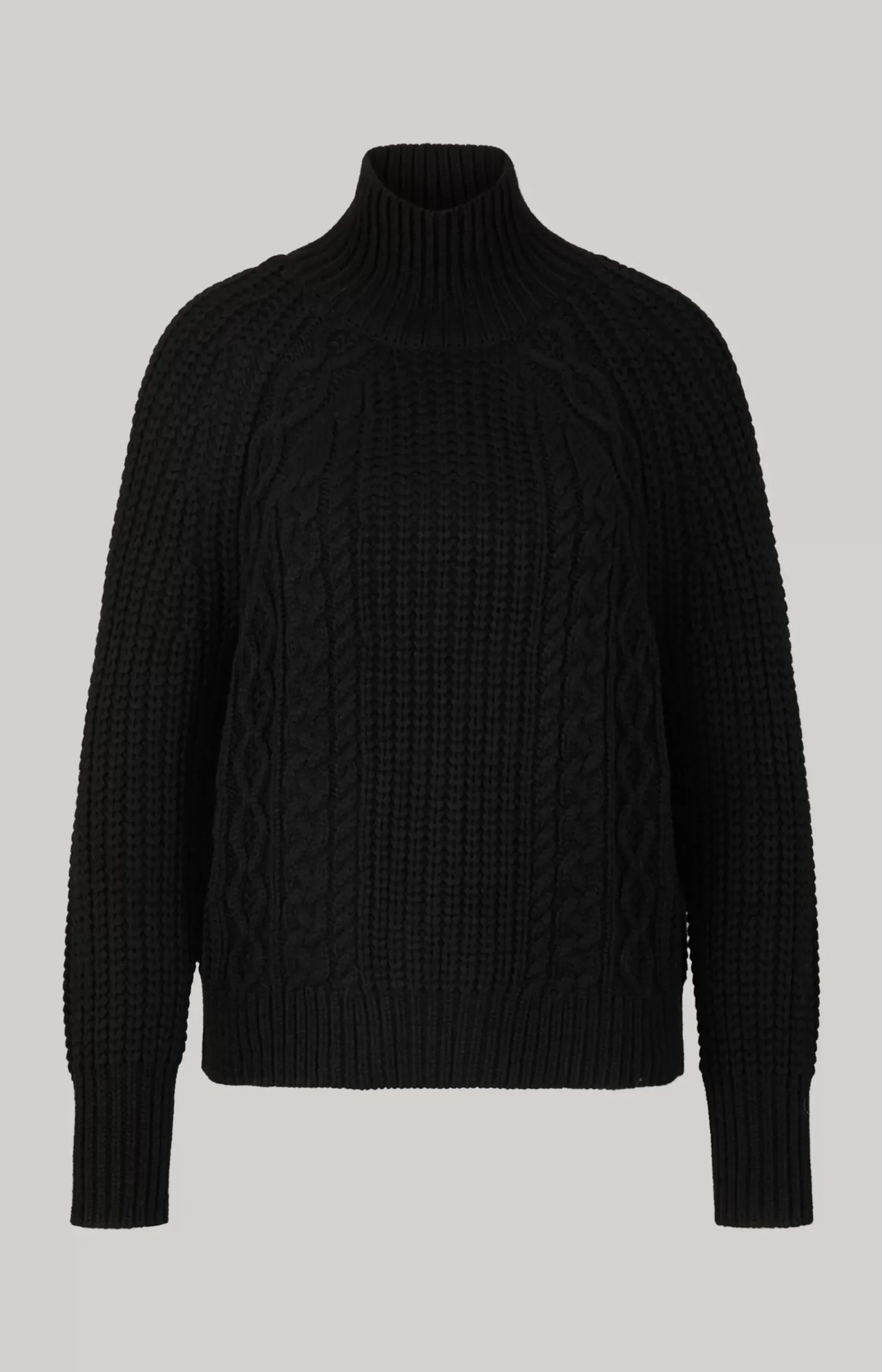 Virgin Wool Mix Jumper in Black