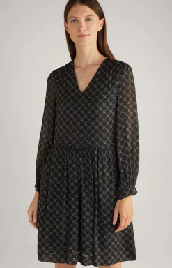 Viscose Dress in a Black/Grey Pattern