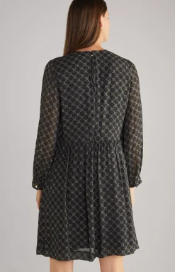 Viscose Dress in a Black/Grey Pattern