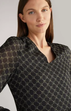 Viscose Dress in a Black/Grey Pattern