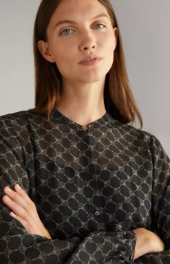 Viscose Maxi Dress in a Black/Grey Pattern
