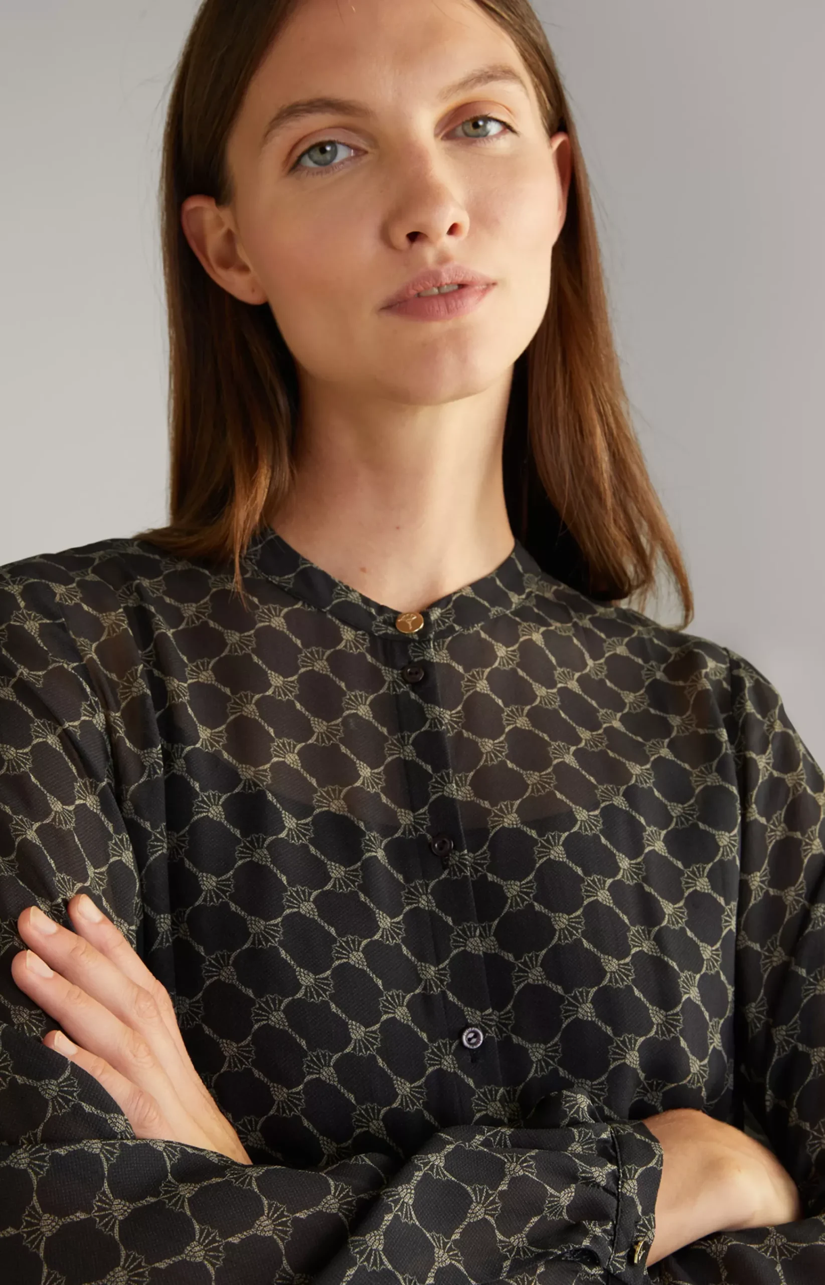 Viscose Maxi Dress in a Black/Grey Pattern
