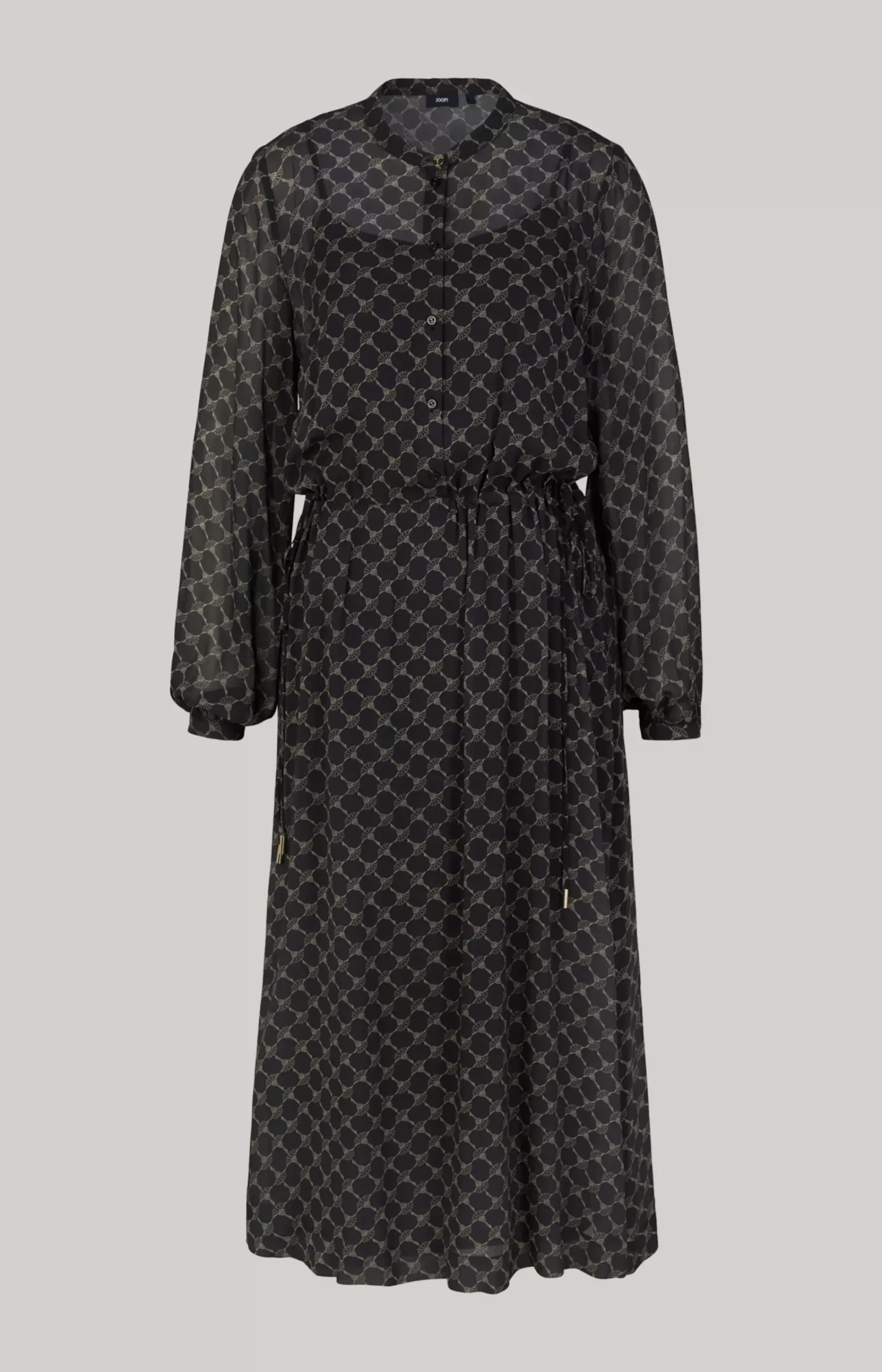 Viscose Maxi Dress in a Black/Grey Pattern