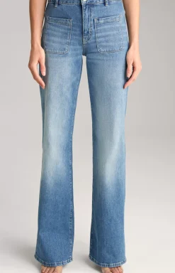Wide Leg Jeans in a Blue Washed Look