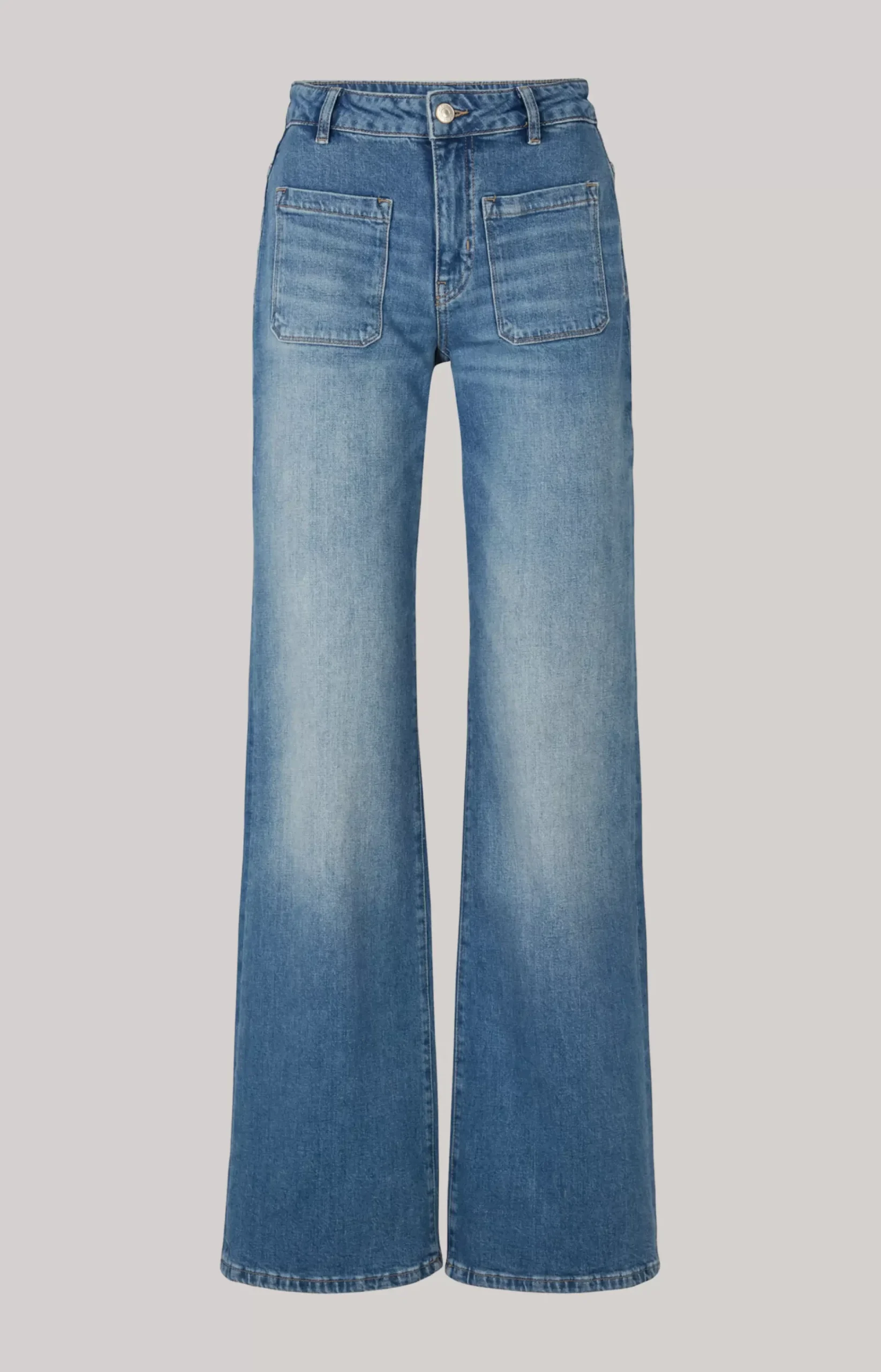 Wide Leg Jeans in a Blue Washed Look