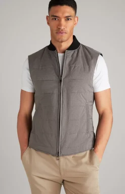 Wilmot Quilted Waistcoat in Dark Beige