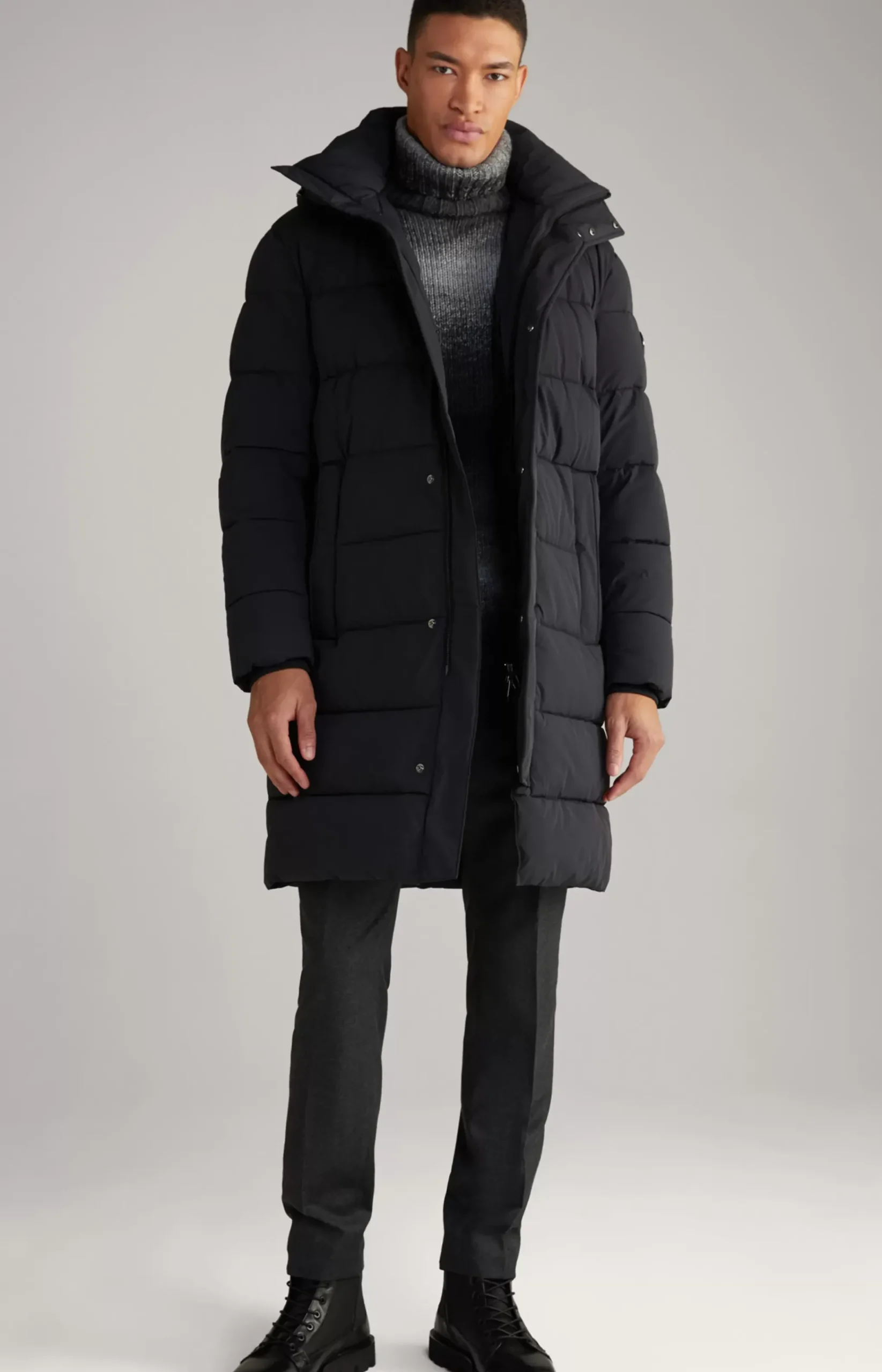 Winsten Quilted Coat in Black