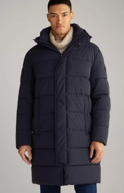 Winsten Quilted Coat in Dark Blue