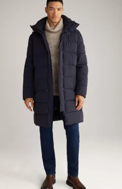 Winsten Quilted Coat in Dark Blue