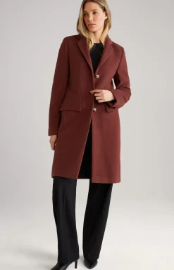 Wool Blend Coat in Reddish Brown