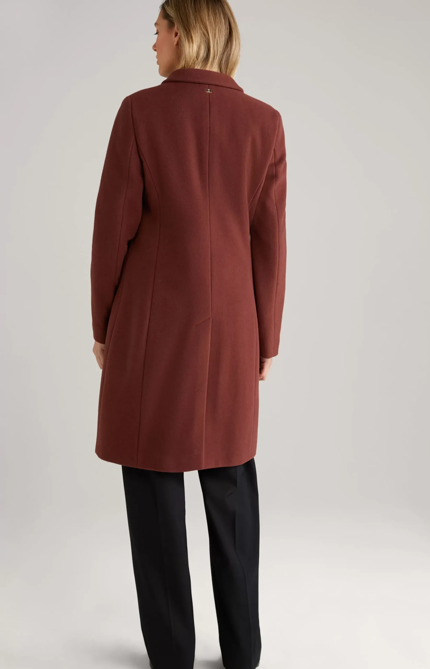 Wool Blend Coat in Reddish Brown