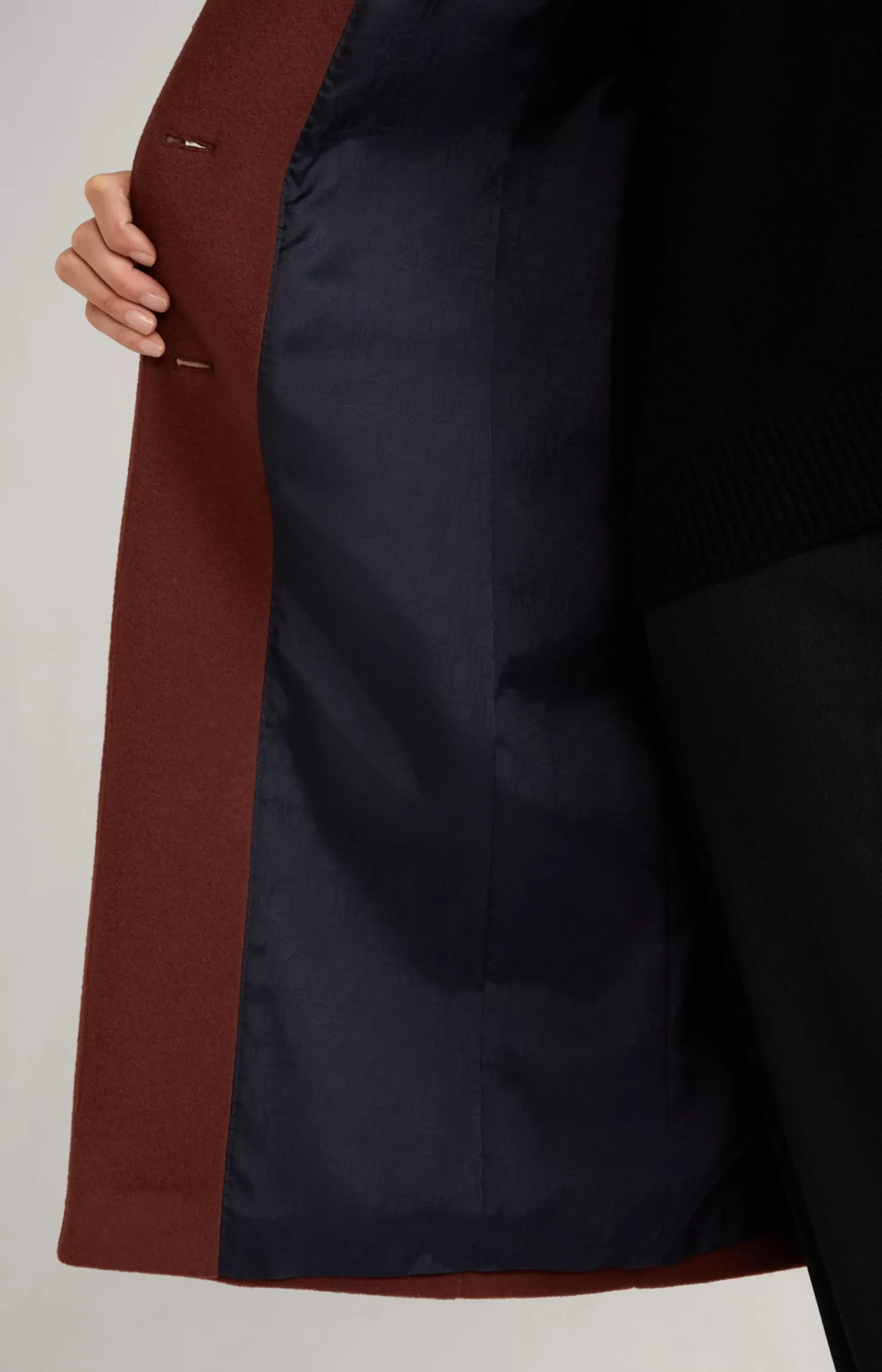 Wool Blend Coat in Reddish Brown