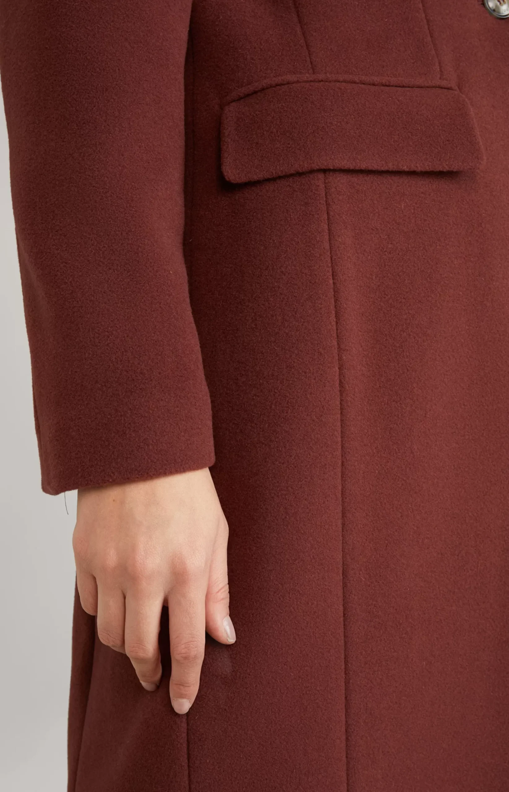 Wool Blend Coat in Reddish Brown
