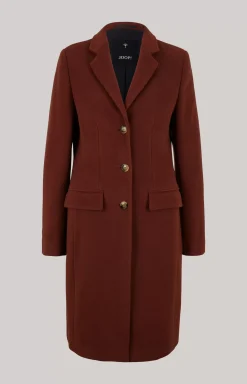 Wool Blend Coat in Reddish Brown