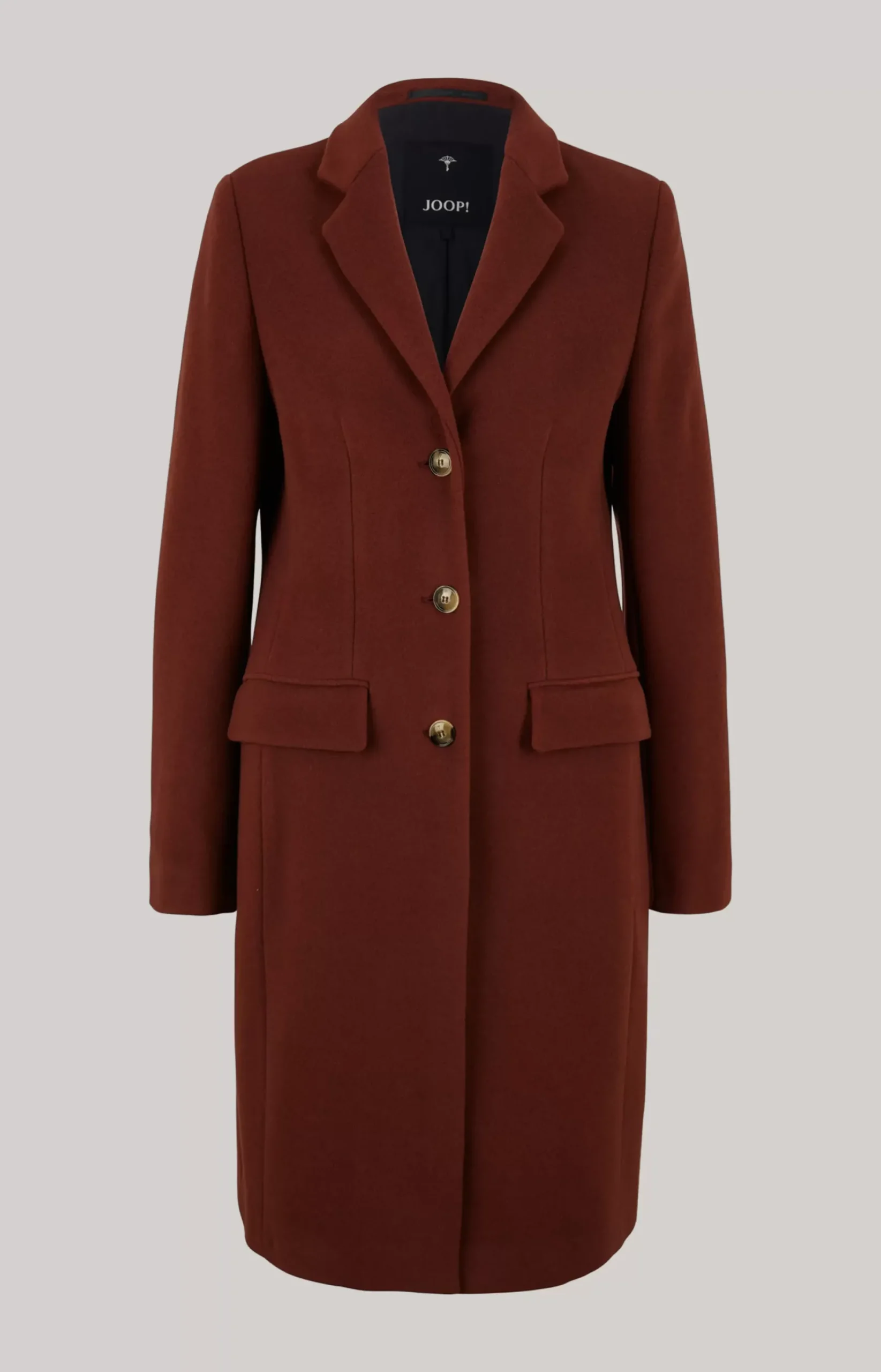 Wool Blend Coat in Reddish Brown