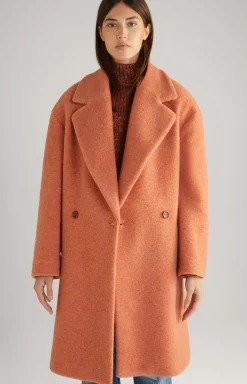Wool Blend Coat in Terracotta
