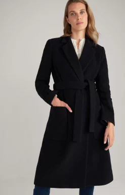 Wool Mix Coat in Dark Blue