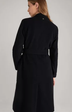 Wool Mix Coat in Dark Blue