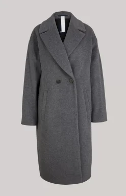 Wool Mix Coat in Grey Melange