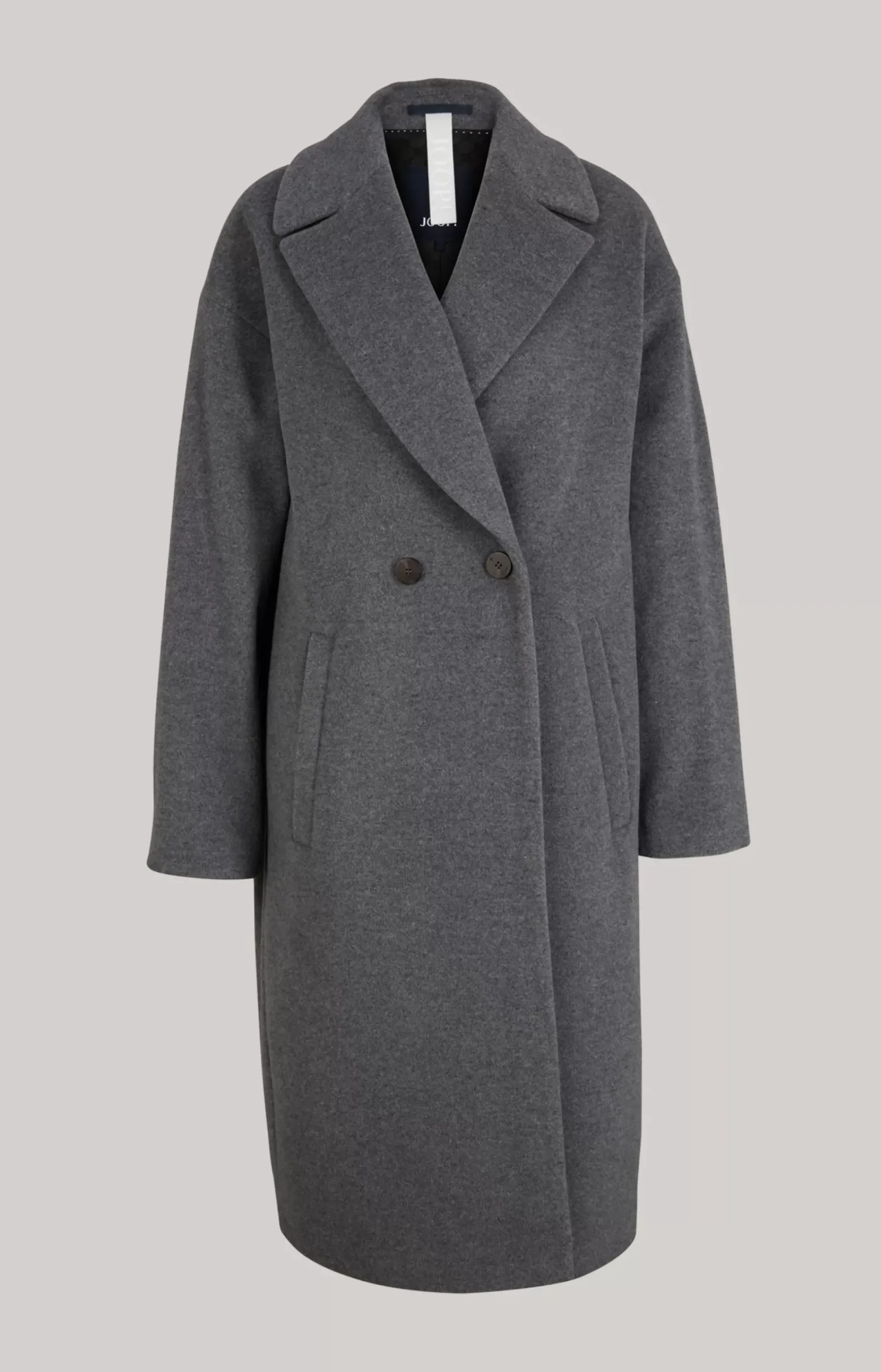Wool Mix Coat in Grey Melange
