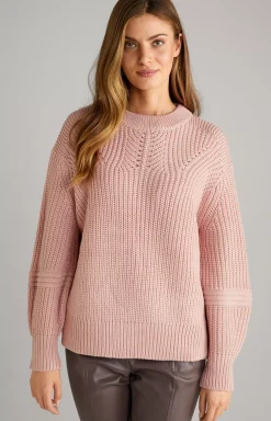Wool Mix Knitted Pullover in Dark Rosé
