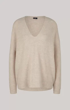Wool Mix Pullover in Light Beige