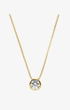 Zirconia Necklace in Yellow Gold